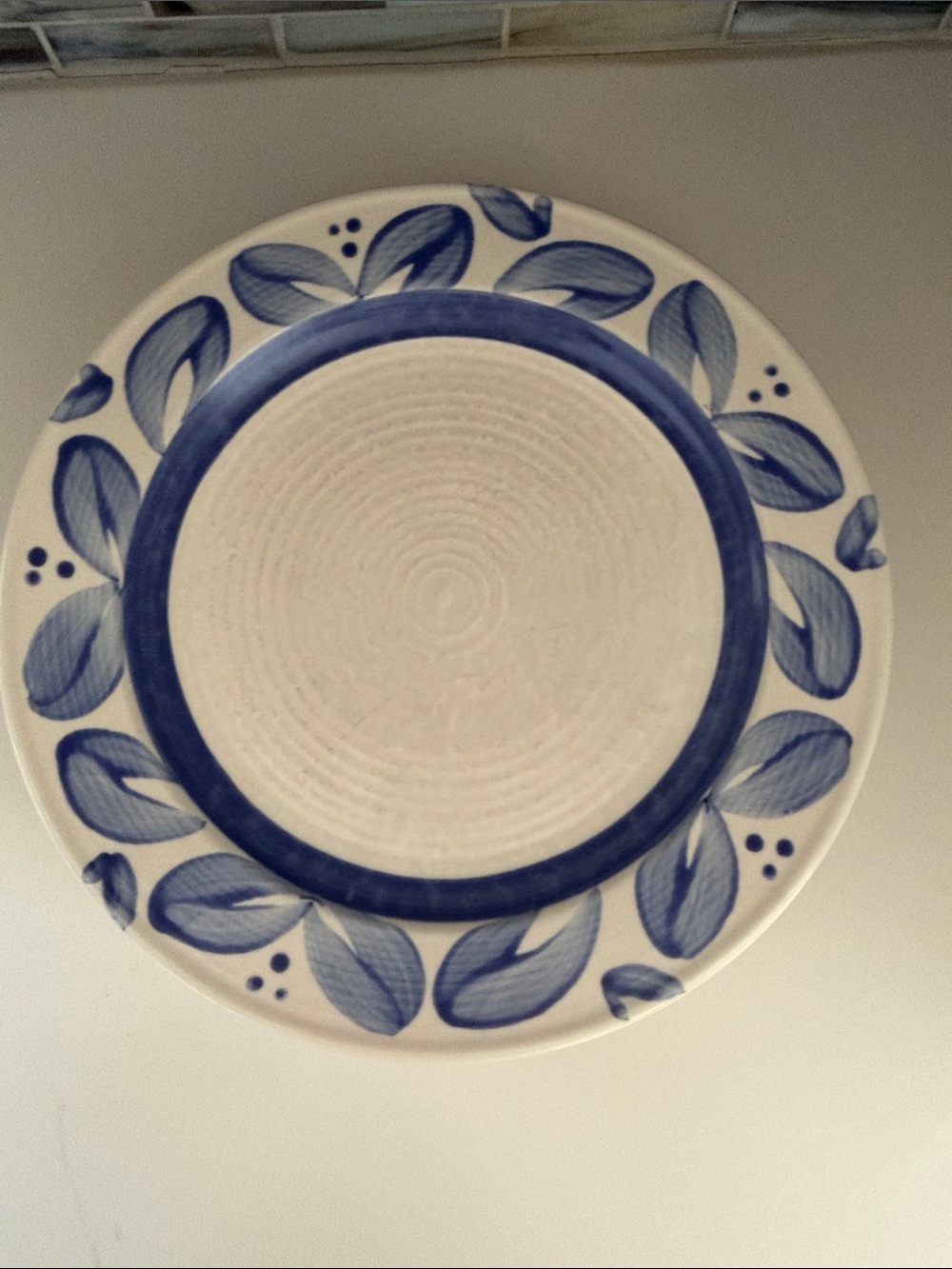 Pfaltzgraff dinner plates blue Villa Flora MEXICO back stamp - one 11" plate